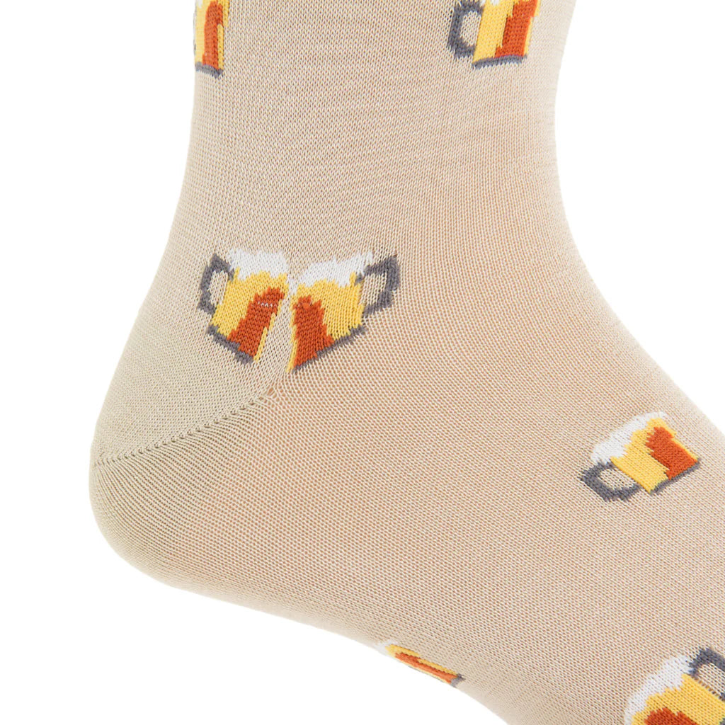 The Shirt Shop Socks - Beer Mugs (Tan)