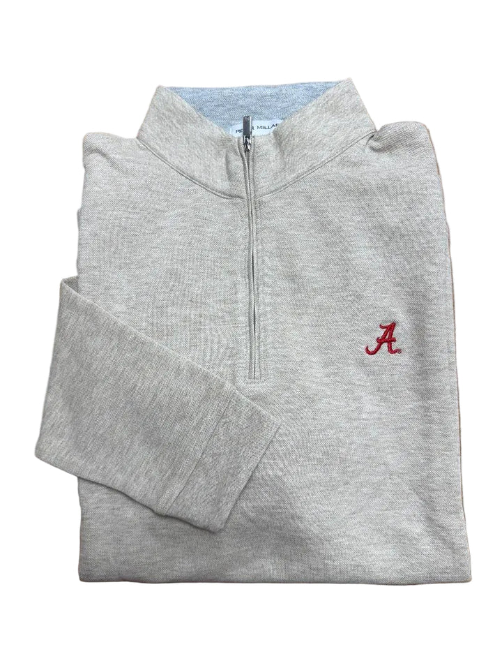 Peter Millar Crown Comfort Quarter-Zip Pullover- Stone(Script A)