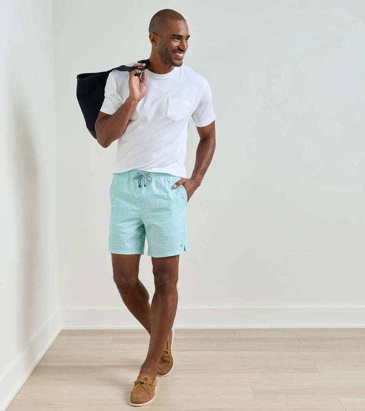Peter Millar Tide Lines Swim Trunk- Rainforest