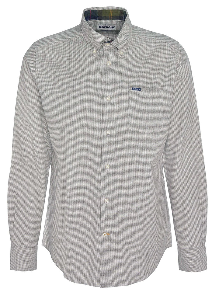 Barbour Turner Tailored Houndstooth Shirt- Olive