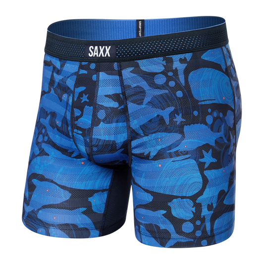 SAXX DropTemp Cooling Mesh Boxer Tried Voyagers - Navy
