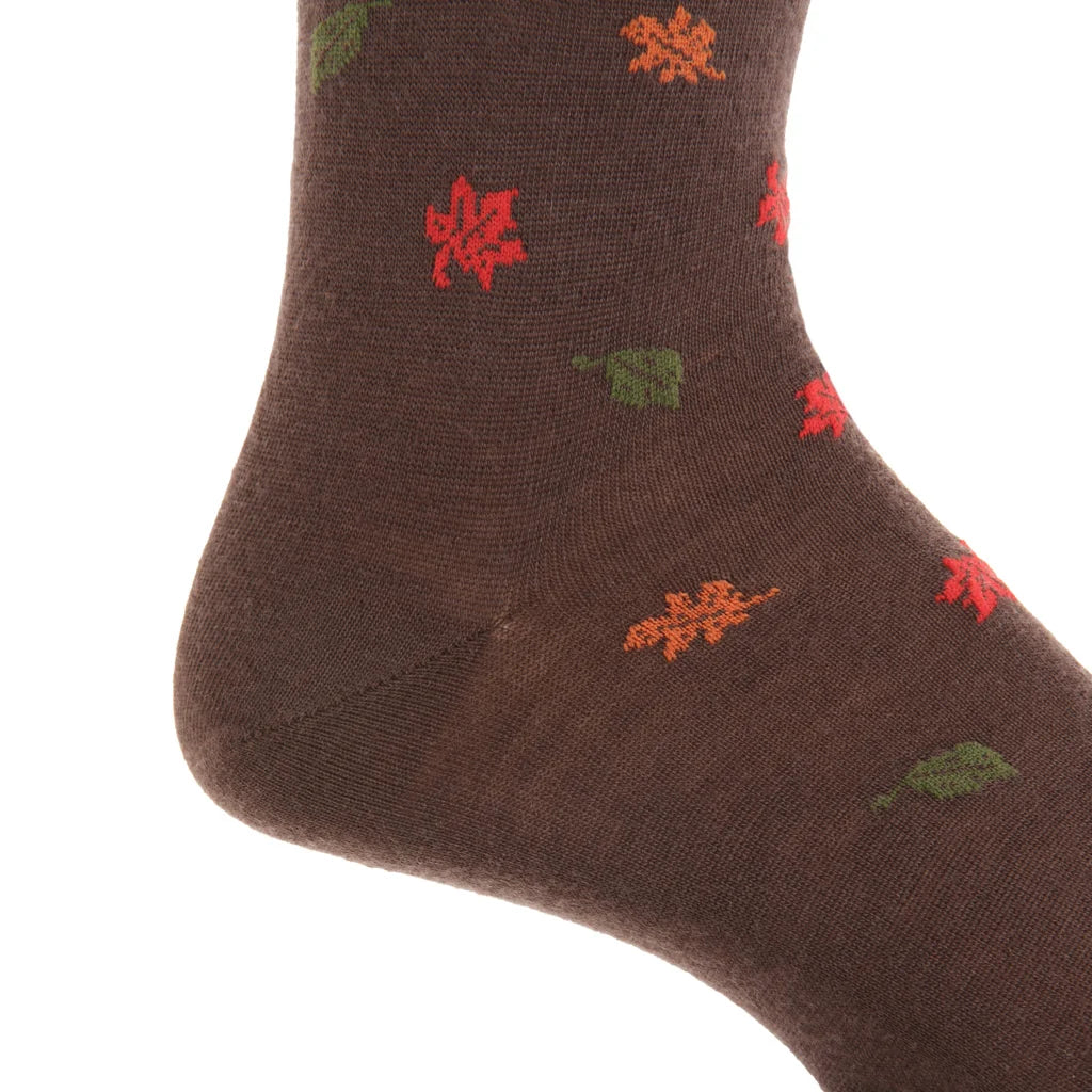 The Shirt Shop Socks - Coffee with Fox & Leaves