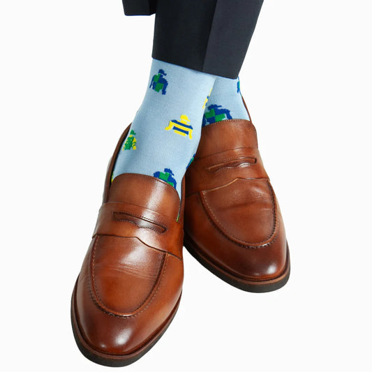 The Shirt Shop Dress Socks - Sky Blue Jockey Silks