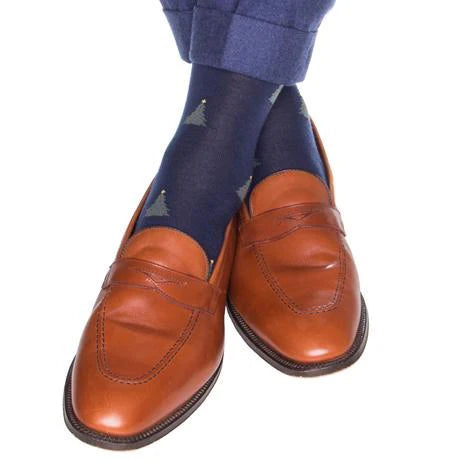 The Shirt Shop Socks - Navy Christmas Tree