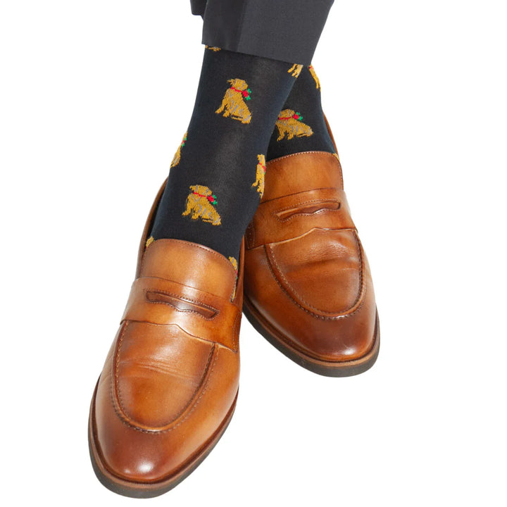 The Shirt Shop Socks - Navy Holiday Dogs