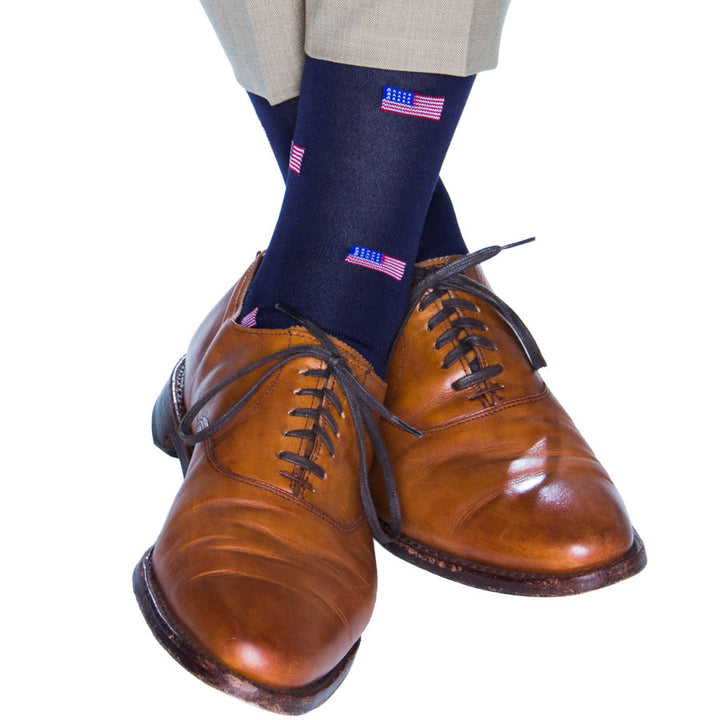 The Shirt Shop Socks - American Flags (Navy)