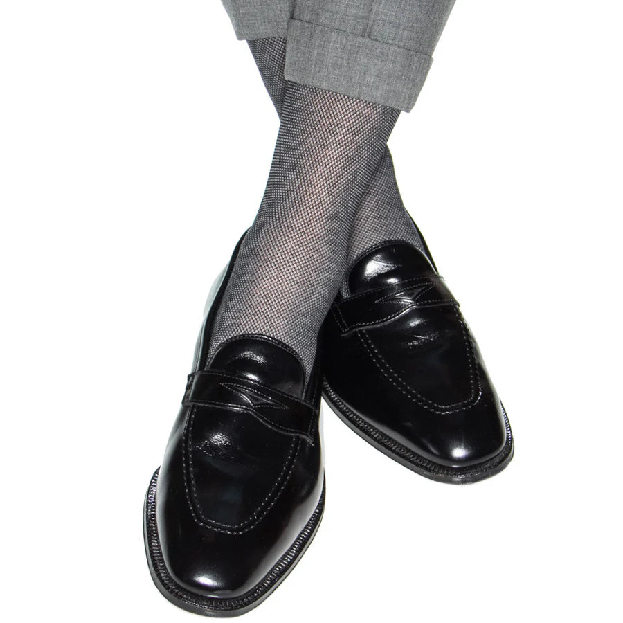 The Shirt Shop Socks - Black and Ash Nail Linked Toe (2 Lengths)