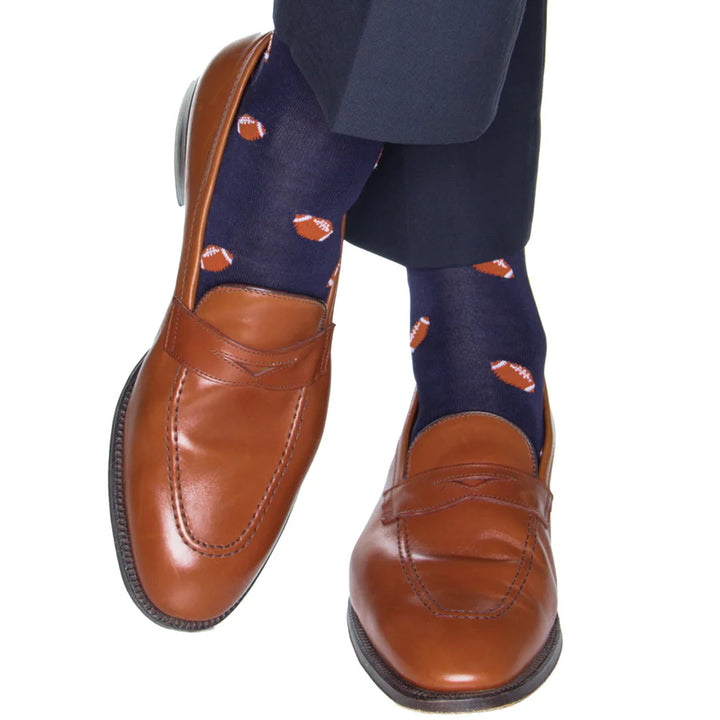 The Shirt Shop Socks - Navy Footballs