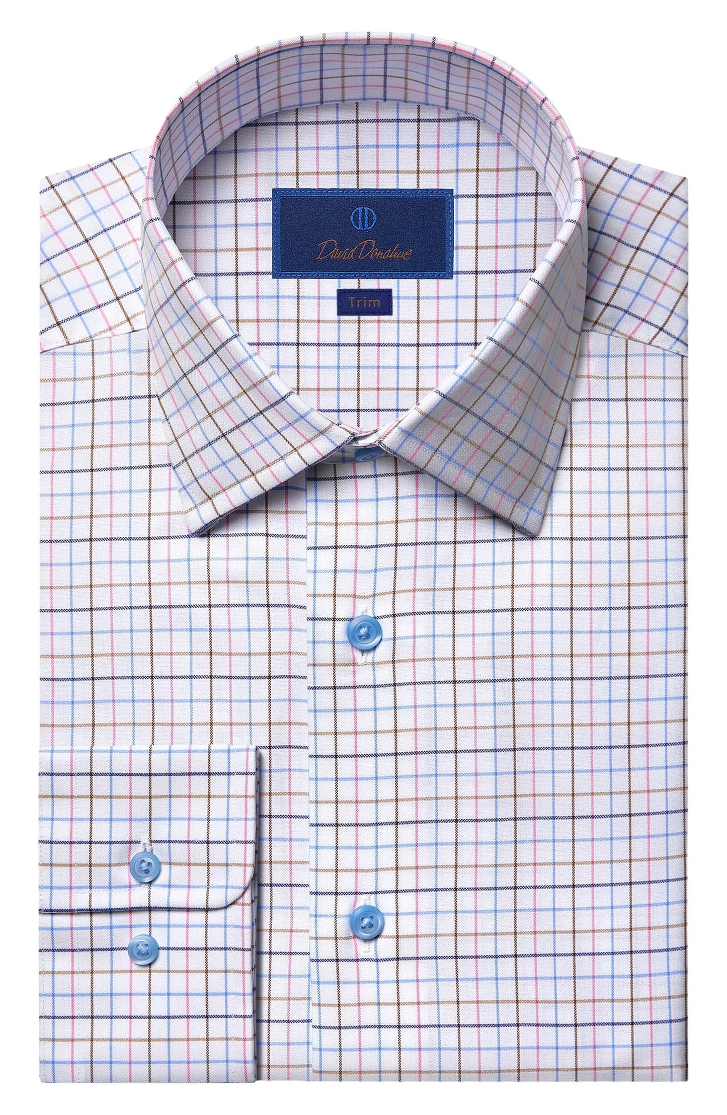 David Donahue White & Dune Tattersall Dress Shirt