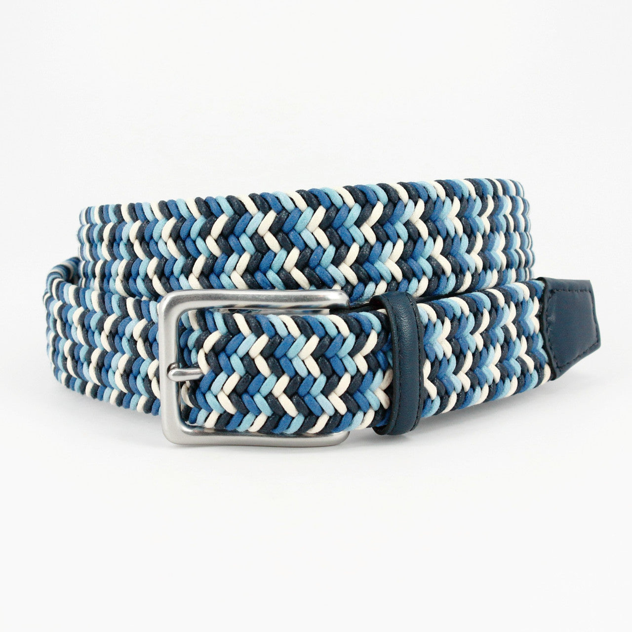 Torino Italian Woven Cotton Belt (Navy/Blue/Cream)
