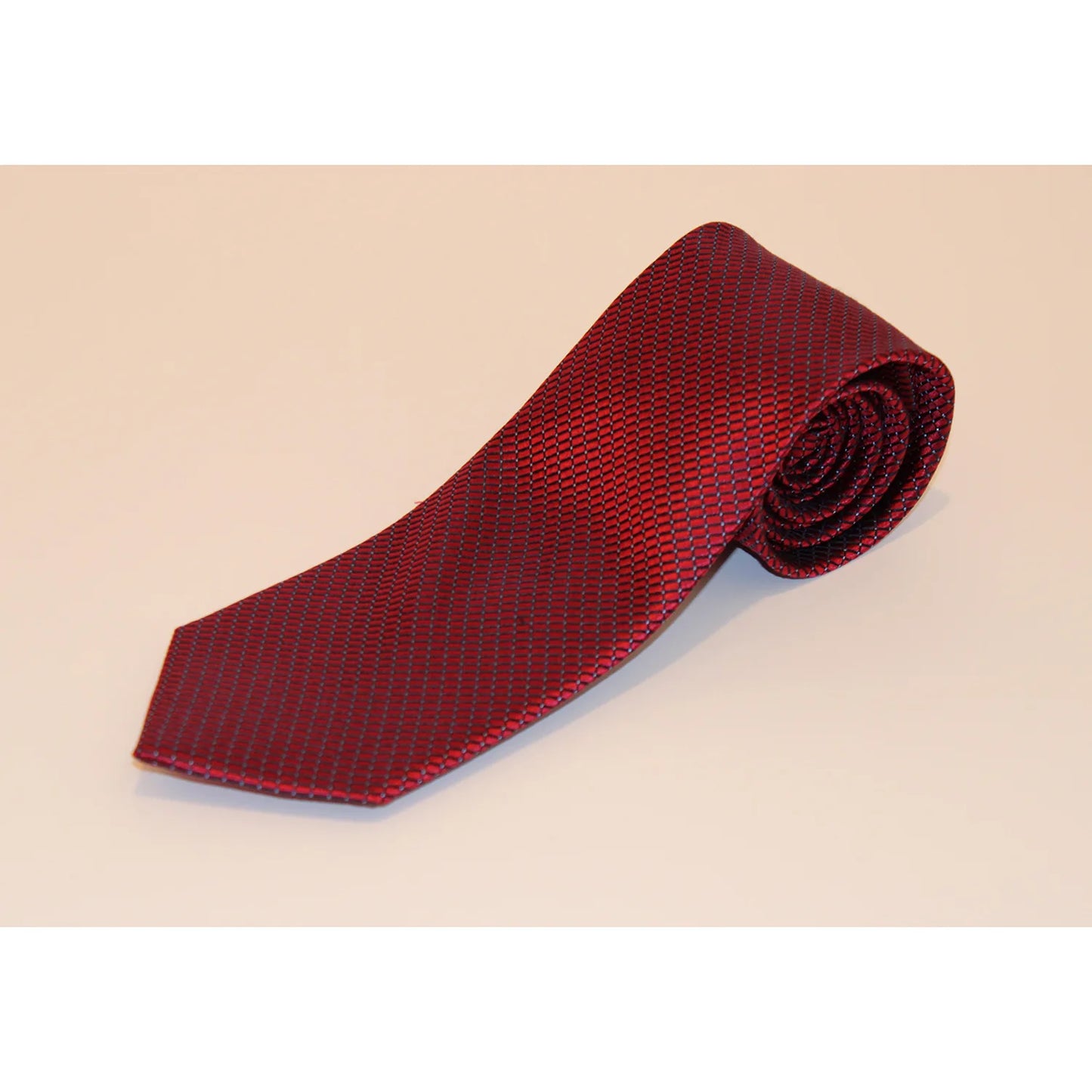 The Shirt Shop Tall Tie - Dark Crimson with Navy Print