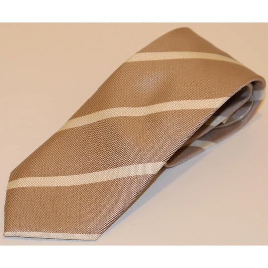 The Shirt Shop Tie - Khaki with White Stripe