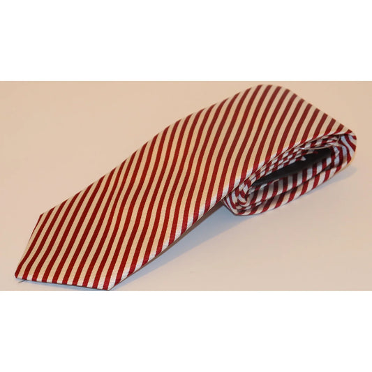 R. Hanauer Tie - Crimson/White Stripe