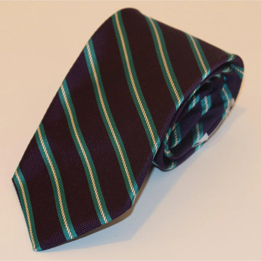 R. Hanauer Tie - Purple with Teal Stripe