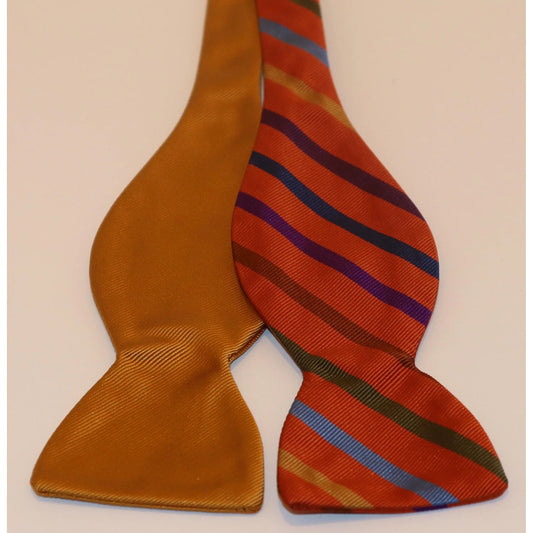 R. Hanauer Bow Tie - Gold/Orange with Multi-Stripe