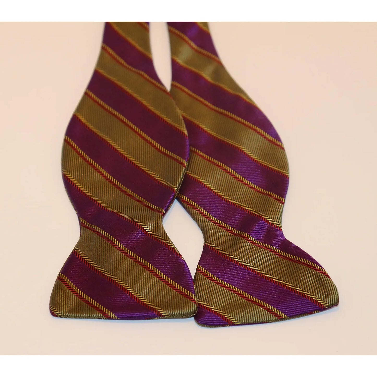 R. Hanauer Bow Tie - Purple/Olive Stripe