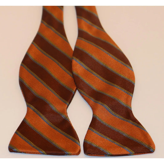 R. Hanauer Bow Tie - Brown/Orange Stripe