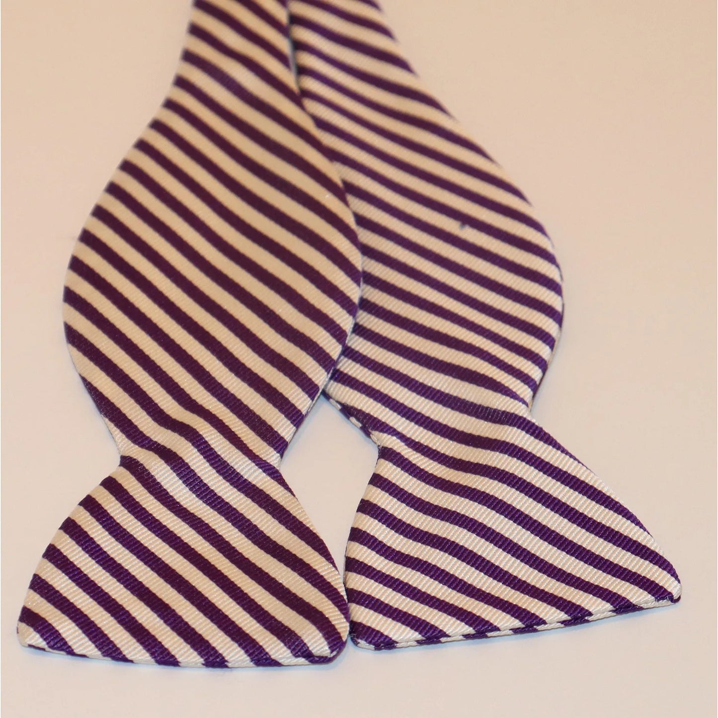 R. Hanauer Bow Tie - Purple/White Stripe