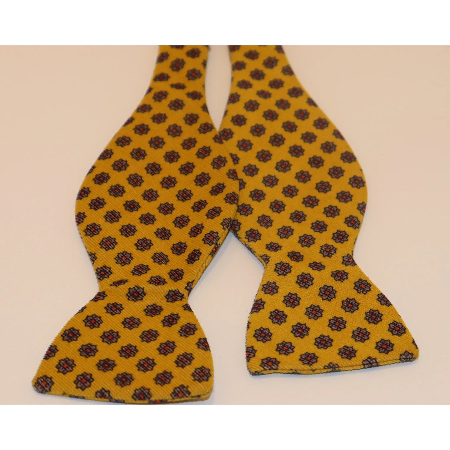R. Hanauer Bow Tie - Yellow with Tan Flowers