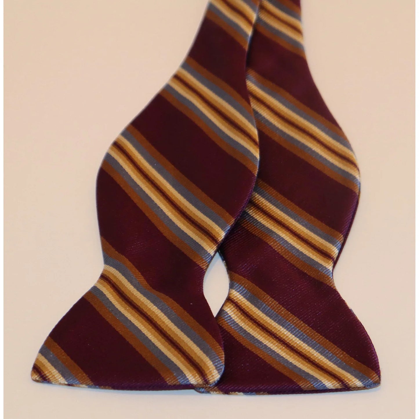 R. Hanauer Bow Tie - Purple with Gold/Blue Stripe