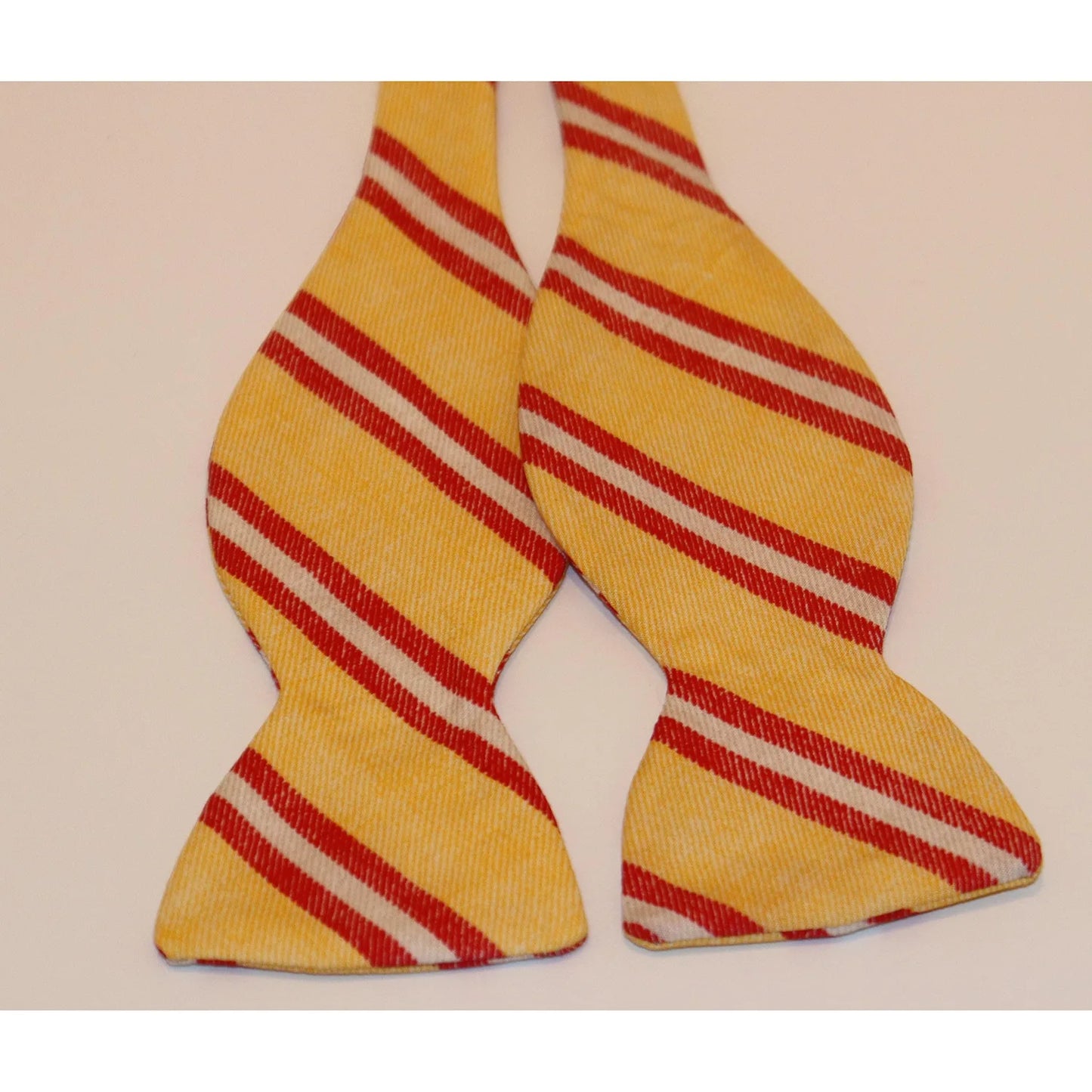 R. Hanauer Bow Tie - Yellow with Red/White Stripe