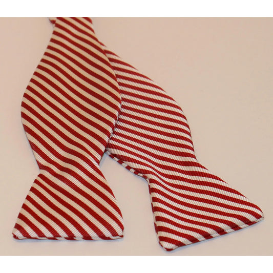 Randy Hanauer Bow Tie - Red/White Thin Stripe