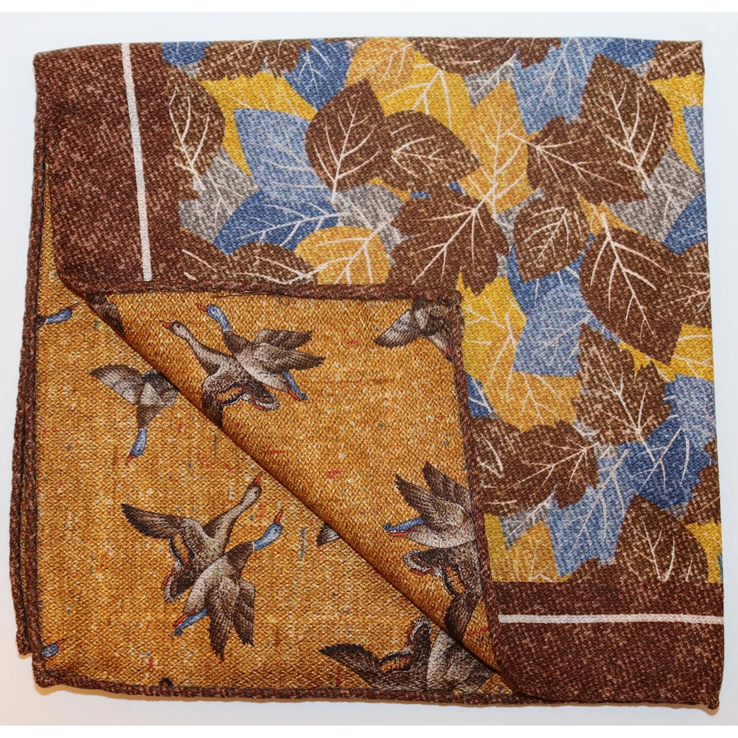 R. Hanauer Pocket Square - Leaves/Mallard Ducks (2 Colors)