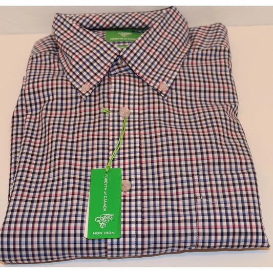 Forsyth of Canada Button Down - White/Black/Pink/Blue Check