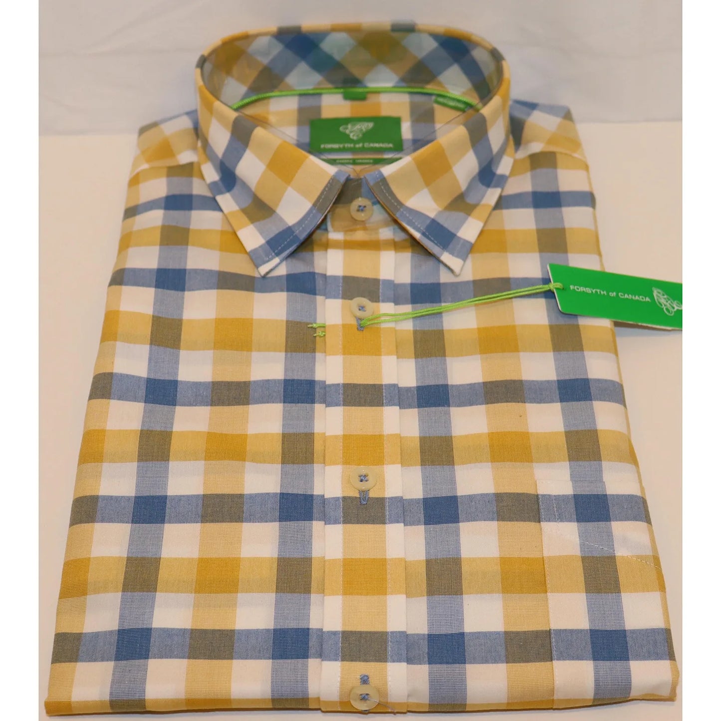 Forsyth of Canada Button Down - Yellow/Blue Check