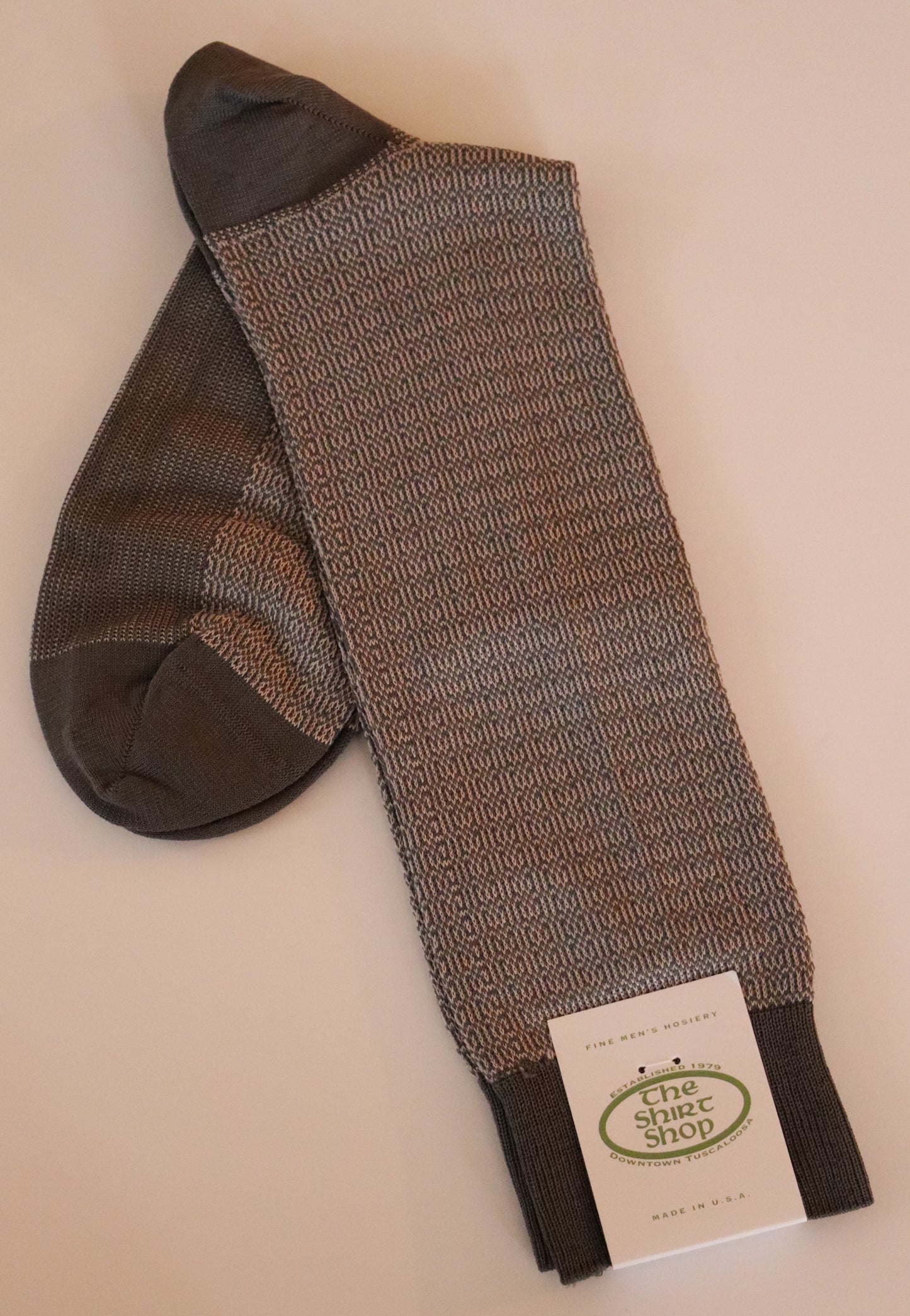 The Shirt Shop Dress Socks - Gray Ash Link (Mid Calf)