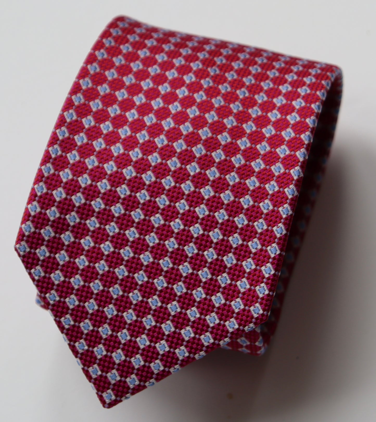 The Shirt Shop Tie - Fuchsia w/ Square Pattern