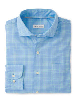 Peter Millar Patton Summer Soft Cotton Sport Shirt (Cottage Blue)