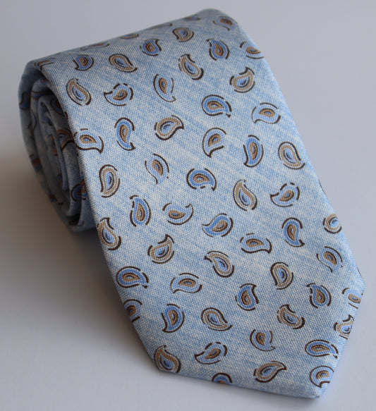 R. Hanauer Tie - Light Blue Brinkley Pine