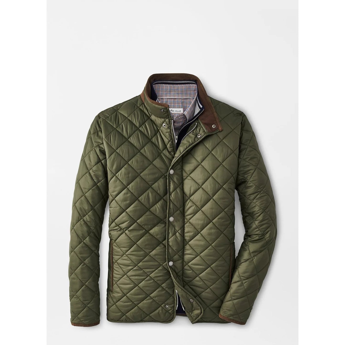 Peter Millar Quilted Travel Coat in Olive