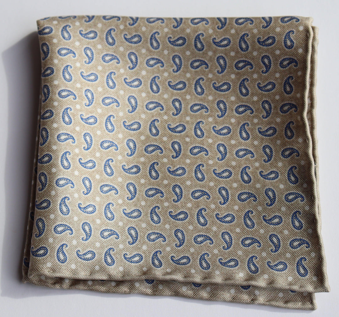 David Donahue Pocket Square - Dune Houndstooth
