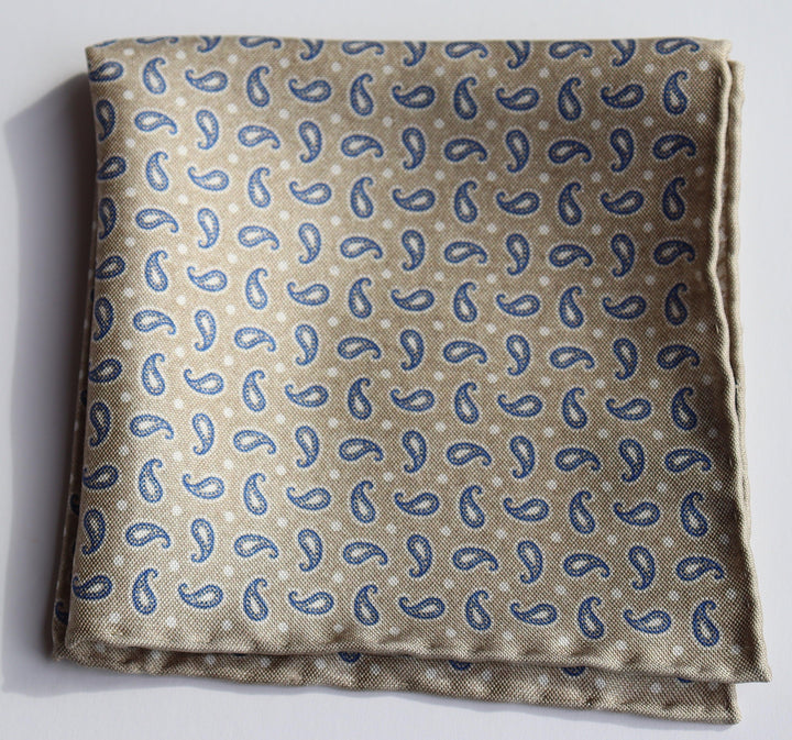 David Donahue Pocket Square - Dune Houndstooth