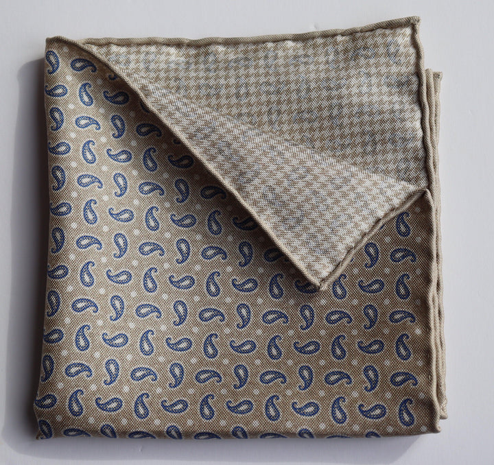 David Donahue Pocket Square - Dune Houndstooth