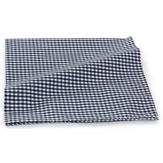 R. Hanauer Pocket Square - Navy/White Tartan