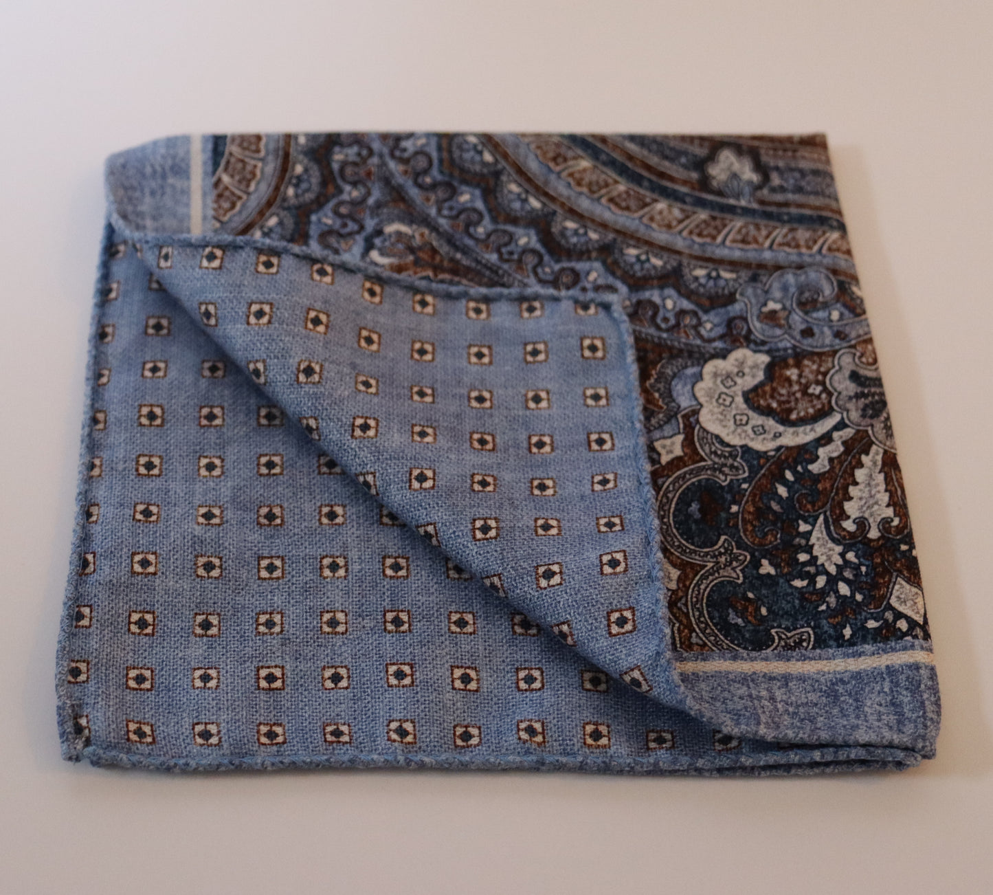 R. Hanauer Double Sided Paisley/Geometric Pocket Square - 3 Colors