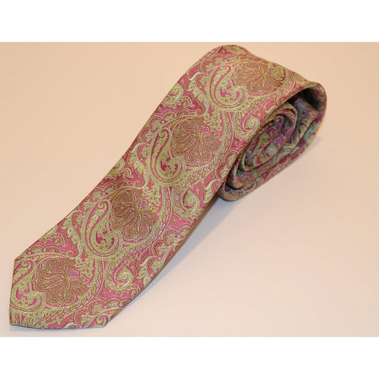 Private Stock Tall Tie - Pink and Green Paisley