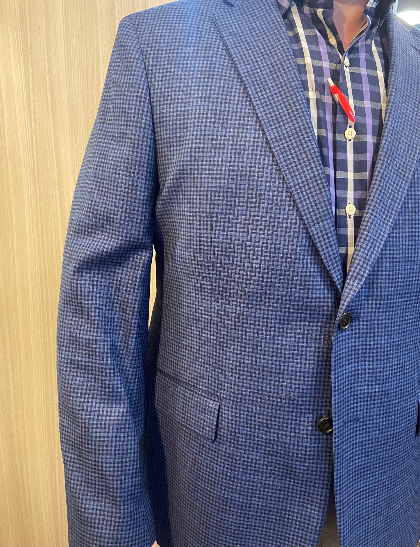 Peerless Navy/Blue Pattern Sport Coat