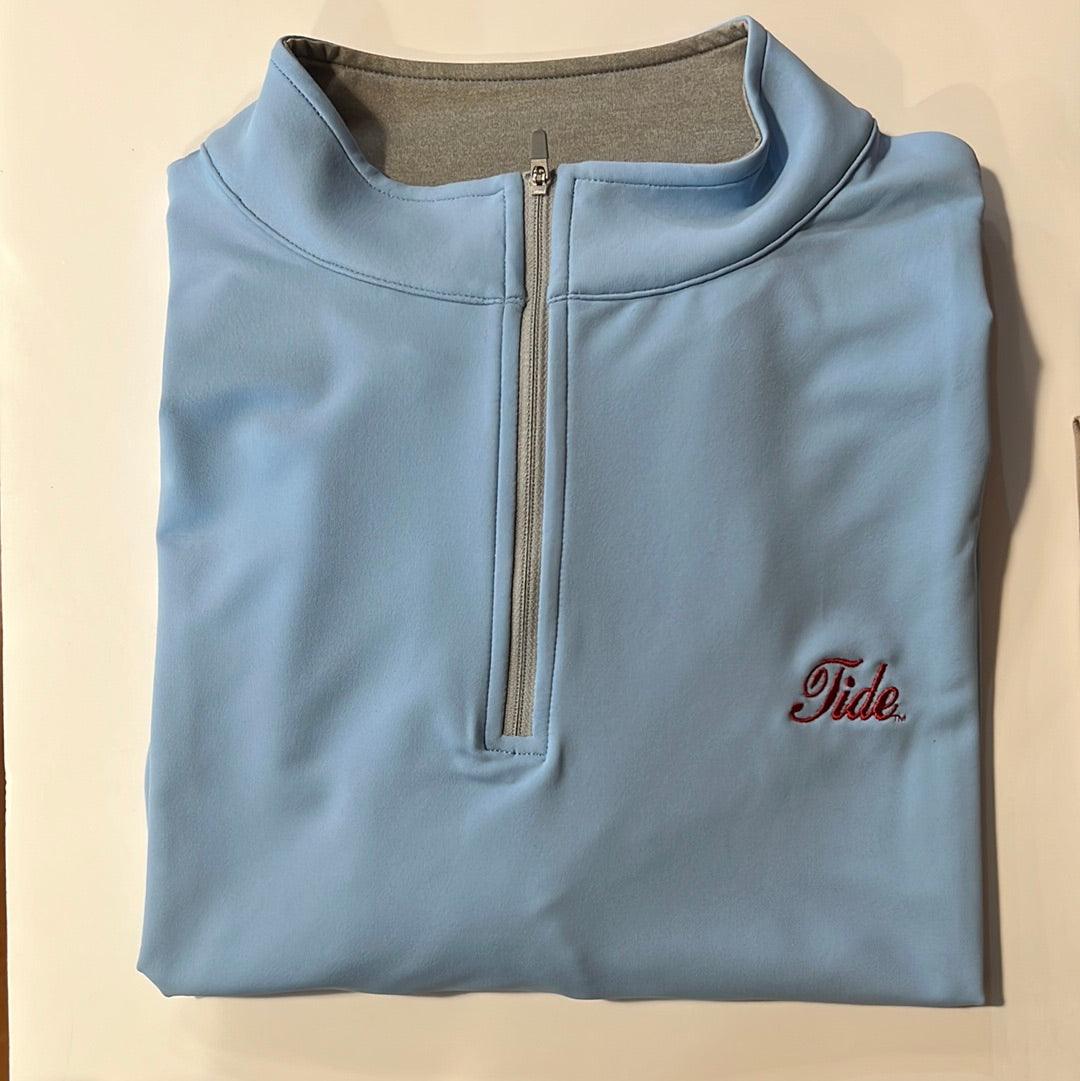 Peter Millar Solid Perth Quarter Zip- Cottage Blue (Tide Script)