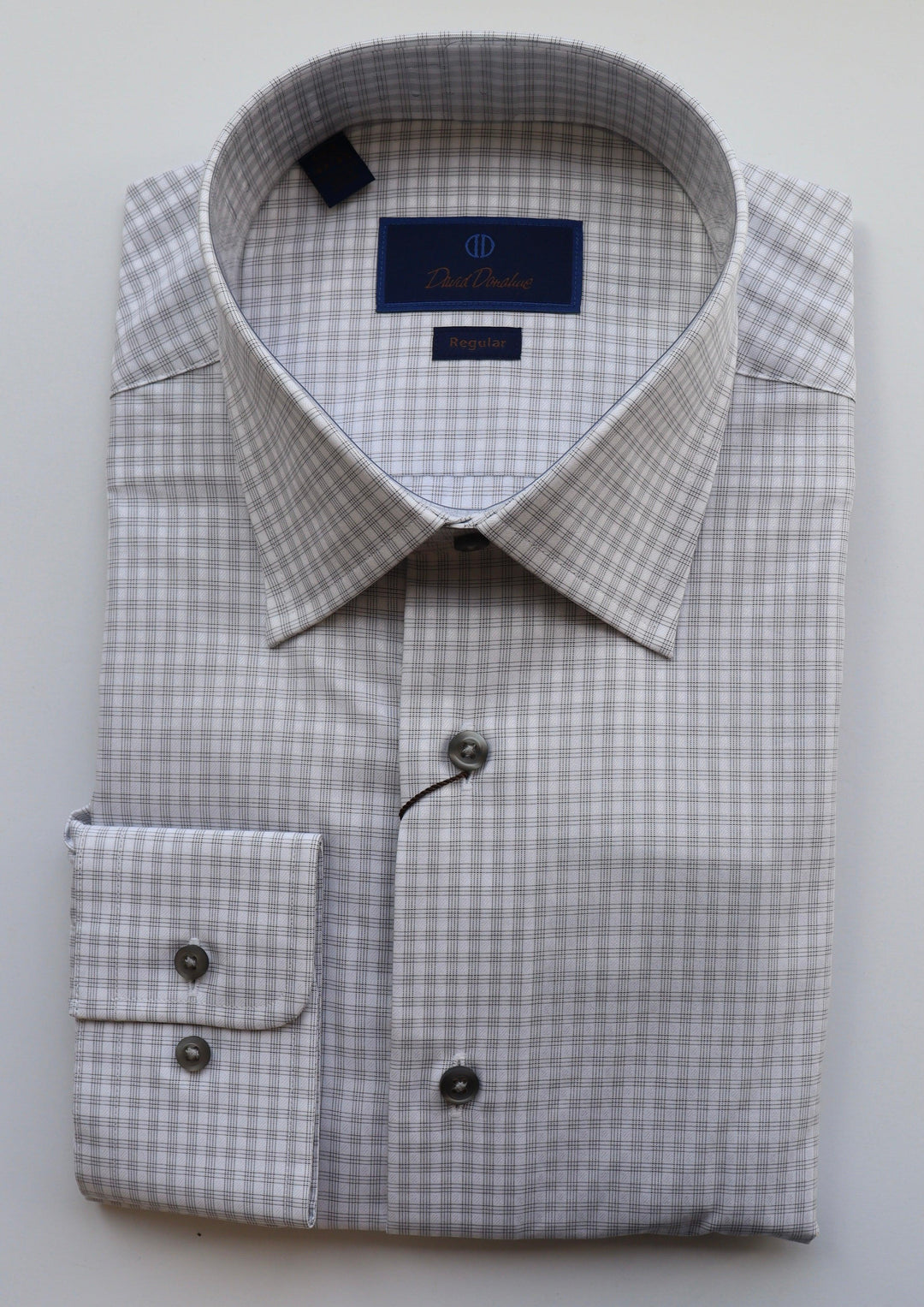 David Donahue White/Gray Dress Shirt (Regular Fit) White/Gray / 34/35x17 David Donahue White/Gray Dress Shirt (Regular Fit) White/Gray / 34/35x17