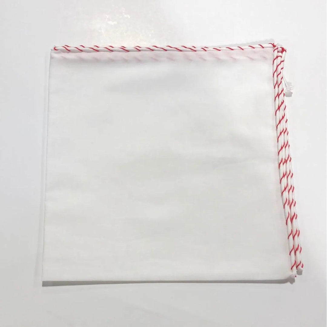 Randy Hanauer Pocket Square - White with Color Whip stitch (3 Colors)