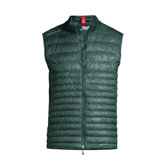 Peter Millar All Course Quilted Reflective Camo Vest In Nordic Pine
