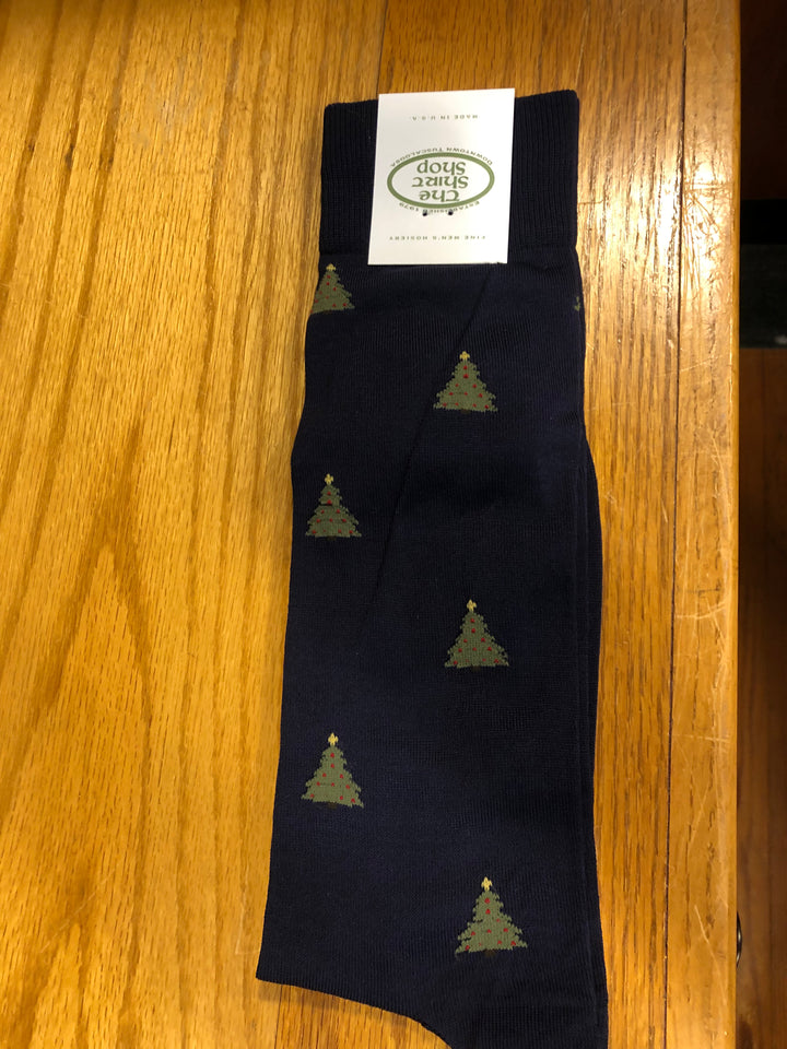 The Shirt Shop Socks - Navy Christmas Tree