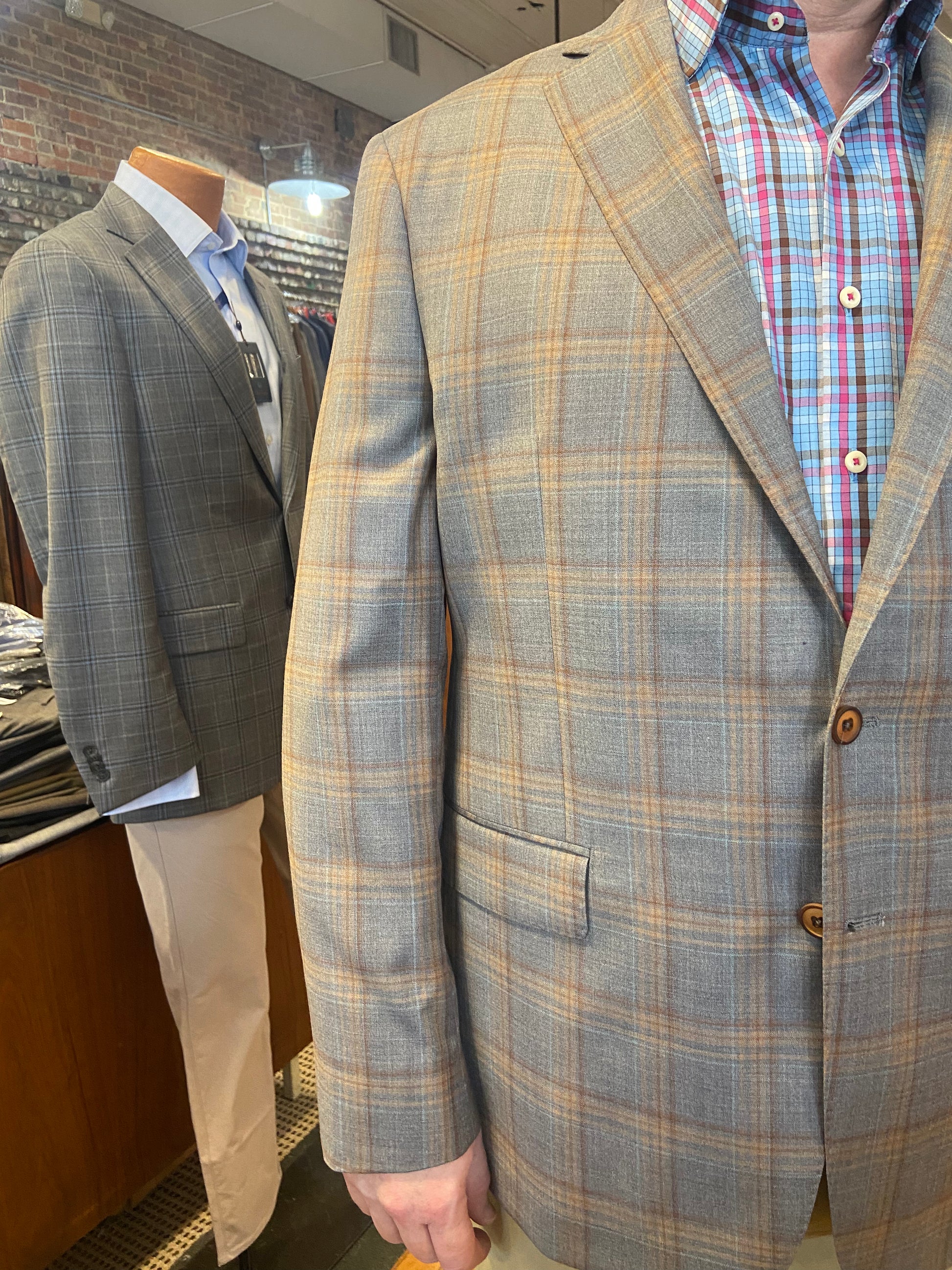 Tan plaid sport clearance coat